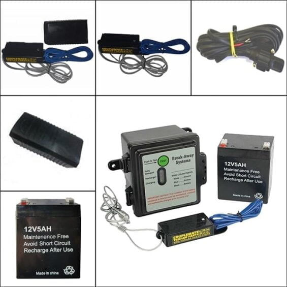 Breakaway Brake Kit Incl 12v/5ah Battery, Switch, Rubber Boot, Battery