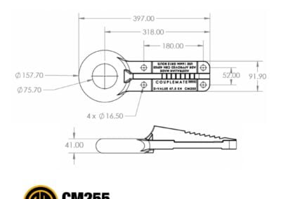 CM255 Engineering Drawing Made in Australia Couplemate Trailer Parts 6000kgs