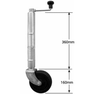 JW1NC Jockey Wheel with measurements