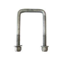 75mm Square Galvanised U-Bolts - 125mm Long