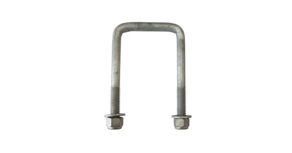 75mm Square Galvanised U-Bolts - 125mm Long