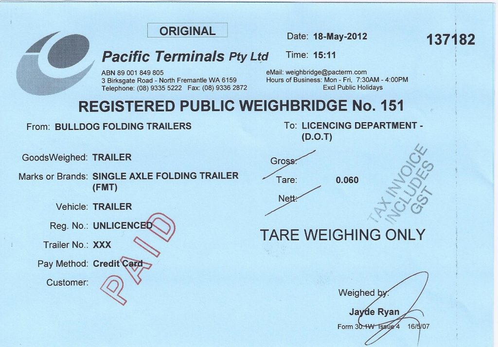 weigh bridge certificate