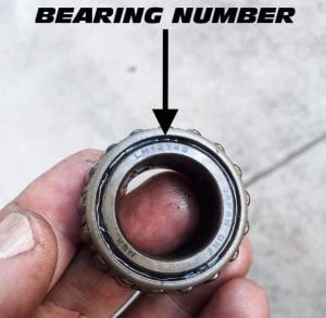 Where to identify bearing number. Look for the laser engraved number on the bearing. 45mm square axle