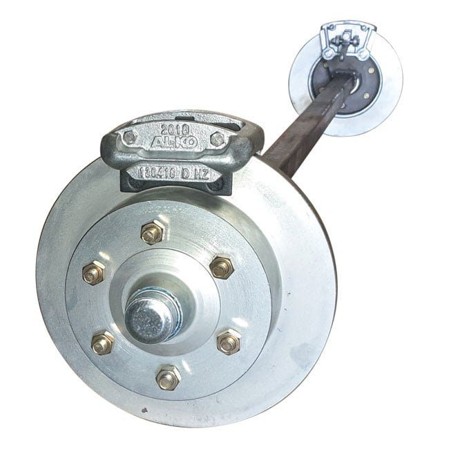 45mm Square Mechanical Disc Brake Galvanised Override Axle