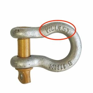 Example of a Bow Shackle with a WLL (Working Load Limit)