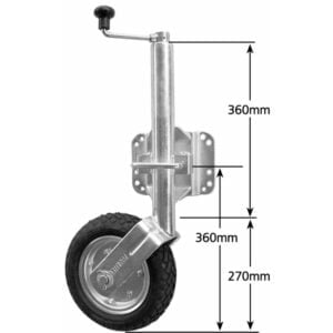 JW11UBS 10-inch Solid Swing Up Jockey Wheel