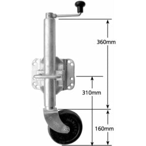 JW2UB-650px Swing Up U-bolt Jockey Wheel