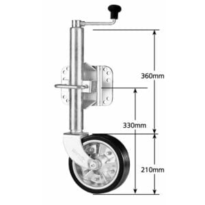 8-inch swing up jockey wheel by Manutec