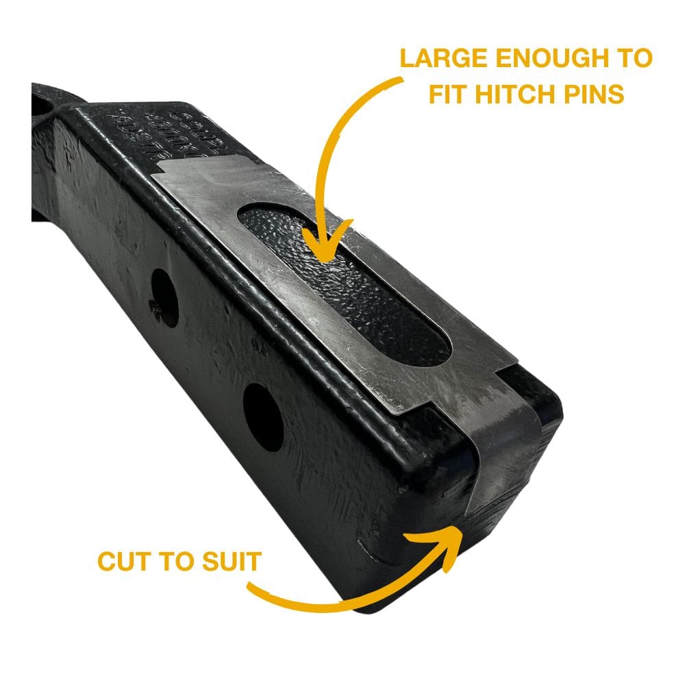 Towbar receiver with stainless shim diagram