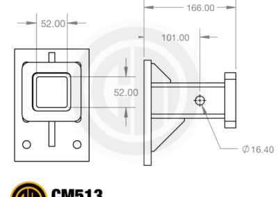 CM513 Truck Tow Bar Adaptor Drawing 1