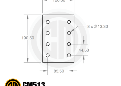 CM513 Truck Tow Bar Adaptor Drawing 1