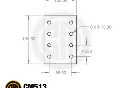 CM513 Truck Tow Bar Adaptor Drawing 1