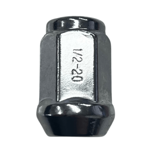 Dome shank nut suit trailer wheel stud 1/2" UNF 20 TPI with chrome finish