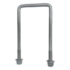 100mm Square Galvanised U-Bolts - 200mm Long