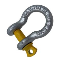 Galvanised bow shackle with yellow 8mm pin