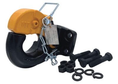 Truck pintle hook with bolts, nuts, and washers
